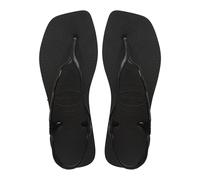 Havaianas - Soleil, Sandales Élégantes, Durables et Confortables, Avec Forme en T, Fermeture Arrière, Lanières Ondulées et Semelle avec Bords Carrés, Femme, Noir, 41/42 EU