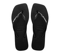 Havaianas - Tongs - Slim Square Logo Metallic Black/Silver pour Femme - Taille 35-36 - Noir Noir 35-36