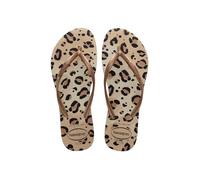 Tongs Beiges Et Dorées Pour Femmes Havaianas Slim Animals 4103352-beigebeige 40;39