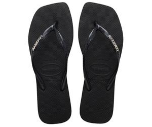 Havaianas - Tongs - Slim Square Logo Metallic Black/Silver 2 pour Femme - Taille 43 - 44 - Noir Noir 43 - 44