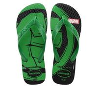 Havaianas Mixte Top Marvel Logomania Tongues, Black/Patria Green, 42.5 EU