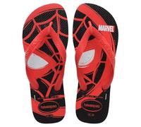 Havaianas Top Marvel Logomania (Mini Me) Tongues, Black/Red Ruby, 29 EU