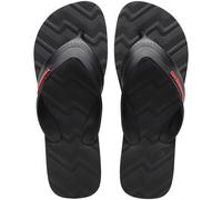 Havaianas - Track Waves, Tongs Confortables, Sûres et Durables, Lanières Larges et Arrondies et Semelle Anatomique avec Dessin, Homme, Noir, 43/44