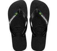 Havaianas Unisex Brasil Logo (Mini Me), Black/Black, 12/13