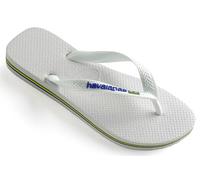 Havaianas Unisex Brasil Logo (Mini Me), White, 12/13