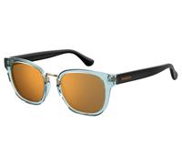 Havaianas Unisex Havaianas GUAECA MVU/VP Lunettes de soleil Plastique Bleu clair Orange Carré Miroir