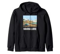 Havana Libre Cuba 2026 Souvenir de Voyage rétro Vintage Sweat à Capuche