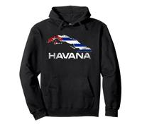 Havane Cuba Drapeau cubain Carte de l'île Caraïbes Sweat à Capuche