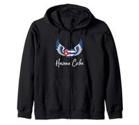 Havanna Cuba Cœur avec Ailes d'ange aux Couleurs du Drapeau cubain Sweat à Capuche