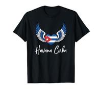 Havanna Cuba Cœur avec Ailes d'ange aux Couleurs du Drapeau cubain T-Shirt Graphique avec Valeur