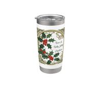 Have A Berry Holly Christmas Vibe Gobelet isotherme en acier inoxydable double paroi