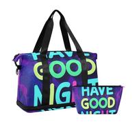 Have A Good Night Travel Tote Bag Overnight Carry On Tote et Bagages avec Sangle Réglable pour Sport Lot de 2, Have a Good Night, 1 Size, Have a Good Night, 1 size