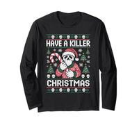 Have A Killer Christmas Funny Skull Santa Christmas Manche Longue