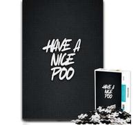 Have A Nice Poo Puzzle Adulte en Bois 500 pièces | Activité autour de la table avec activité autour de la table en intérieur.