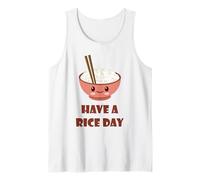 Have A Rice Day Funny Cute Kawaii Food Pun Jeu de Mots Débardeur