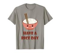 Have A Rice Day Funny Cute Kawaii Food Pun Jeu de Mots T-Shirt