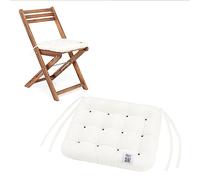 HAVE A SEAT Living - Lot de 2 coussins d'assise pour chaise pliante, 40 x 35 cm, coussins d'assise confortables pour l'extérieur, lavables jusqu'à 95 °C, résistants aux intempéries, orthopédiques,