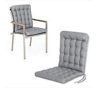 HAVE A SEAT Luxury Grand Coussin Moelleux Exterieur pour Chaise de Jardin - Coussin Rembourré pour Fauteuil de Jardin - Lavable à 95 °C - Passe au Sèche-linge - 1 Pièce - 100 x 48 cm, Gris Clair