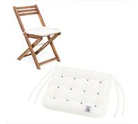 HAVE A SEAT Luxury - Lot de 2 coussins d'assise confortables pour chaises pliantes - Lavable jusqu'à 95 °C - Passe au sèche-linge - Fabriqué en Allemagne - 40 x 35 cm - Blanc