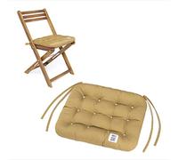 HAVE A SEAT Luxury - Lot de 2 coussins d'assise confortables pour chaises pliantes - Lavable jusqu'à 95 °C - Passe au sèche-linge - Fabriqué en Allemagne - 40 x 35 cm - Beige
