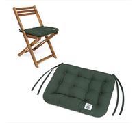 HAVE A SEAT Luxury - Lot de 2 coussins d'assise confortables pour chaises pliantes - Lavable jusqu'à 95 °C - Passe au sèche-linge - Fabriqué en Allemagne (40 x 35 cm - Vert mousse)