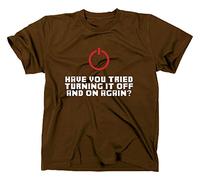 Have you tried turning it off and on again Fun Nerd T-Shirt, the it crowd, admin, XXL, braun