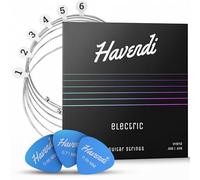Havendi Jeu de 6 cordes pour guitare électrique 09-46 avec 3 médiators