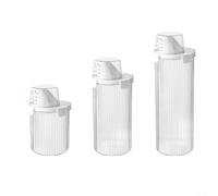 HavenDomicile Boîte de rangement en plastique transparent de grande capacité pour lessive, savon, poudre, fournitures de lavage, organisateur de cuisine (rond, 1 350 ml)