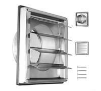 HavenDomicile Grille de ventilation avec déflecteur en maille anti-pluie pour mur extérieur en acier inoxydable (125 mm)