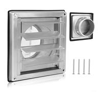HavenDomicile Grille de ventilation avec déflecteur en maille anti-pluie pour mur extérieur en acier inoxydable (100 mm)