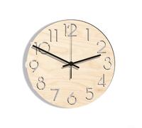HavenDomicile Horloge murale silencieuse sans tic-tac - Style rustique - Pour la maison, le bureau, la chambre à coucher - Marron - 30,5 cm (D)