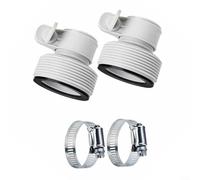 HavenDomicile Kit d'adaptateur de conversion de tuyau de piscine de 3,2 à 3,8 cm, connecteur d'équipement de piscine avec clips pour raccords muraux de piscine standard, compatible avec tuyau de 38 mm