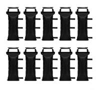 HavenDomicile Lot de 10 sacs de sable pour auvent de tente, en polyester imperméable, avec sangles de fixation, 1000D, noir