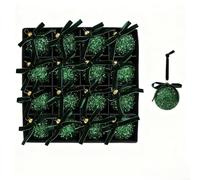 HavenDomicile Lot de 16 décorations de sapin de Noël en mousse pailletée avec nœuds en ruban de velours pour décoration et emballage de vacances (vert)