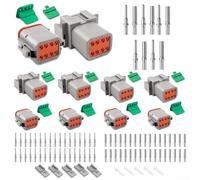 HavenDomicile Lot de 5 connecteurs de borne de fil DT de qualité professionnelle, classé IP68 avec contacts mâles femelles, pour équipement industriel 16-20 AWG, gris (8 broches)