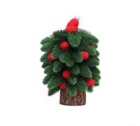 HavenDomicile Mini sapin de Noël artificiel avec support en bois pour décorations saisonnières et décoration de maison festive (petit)