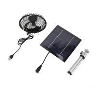 HavenDomicile Panneau solaire portable USB ventilateur 10 W avec support télescopique, pour camping, voyage, maison, bureau, plafond, panneau solaire