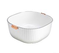 HavenDomicile Petite laveuse à salade et essoreuse, passoire alimentaire de cuisine avec poignées Panier à baies Panier de vidange 25,5 x 25,5 x 11 cm (C)