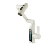 HavenDomicile Robinet de salle de bain numérique intelligent 5 modes d'eau, lame aérée, colonne de brume, construction en cuivre (blanc)