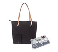 HavenDomicile Sac de transport pour bouteille de vin 33 x 32 x 10 cm avec 3 conteneurs intérieurs, étanche, isotherme, pour fête, plage, voyage, noir