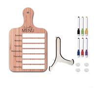 HavenDomicile Tableau magnétique de planification hebdomadaire des repas avec effaçable à sec pour surface en bois pour l'organisation du réfrigérateur 19 x 33 cm