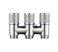 HavenDomicile Vanne d'angle à trois voies pour toilettes, bidet, robinet pulvérisateur entièrement en cuivre, salle de bain, cuisine, balcon pour cuisine (argenté)