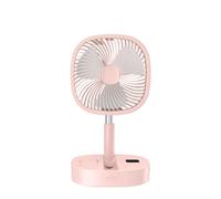 HavenDomicile Ventilateur de sol rétractable pliable avec chargement USB, ventilateur portable avec télécommande, 5 réglages de vitesse, design rabattable à 180 degrés (rose)