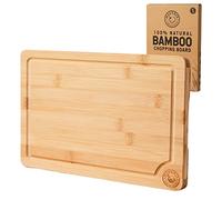 HAVENIX Planche à découper en bois et plateau de service - Planche à découper en bambou bio 100 % naturel | Plateau multifonction en bois avec rainures pour jus pour découper viande, légumes, fruits