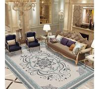 Havenly Rugs Tapis Lavable Antidérapant pour Salon Chambre Salle a Manger Cuisine et Bureau Élégant et Pratique 160 x 200 cm Rétro Ethnique Floral Gris