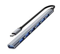 Haveratio Extension de HUB USB 1 à 7 Station d'accueil USB 3.0 Haute Vitesse Adaptateur séparateur USB Multifonction pour Ordinateur tablettes et Pad