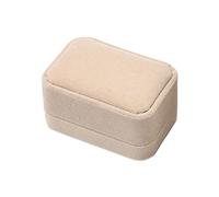 Haveratio Luxury Velvet Ring Gift Box Convient pour Une Proposition de Mariage Fiançailles Anniversaire Saint Valentin Fête des mères Noël Beige