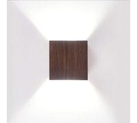 HAvern Applique Murale cubique en Bois, Applique Murale carrée d'intérieur à LED Haut et Bas, luminaires muraux Modernes et minimalistes pour décoration d'intérieur, câblés pour Chambre à