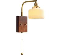 HAvern Applique Murale, Lampe Murale à Bras pivotant doré, Applique Murale réglable en céramique avec Interrupteur Marche/arrêt, Applique Murale à Grain de Bois de Style Japonais, éclaira