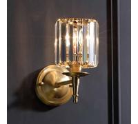 HAvern Applique Murale Moderne en Verre de Cristal - Mini Lampe Murale dorée en Laiton pour Salle de Bain, vanité, Chambre à Coucher, Lanterne Murale en Cristal pour Salon, Salle à Manger